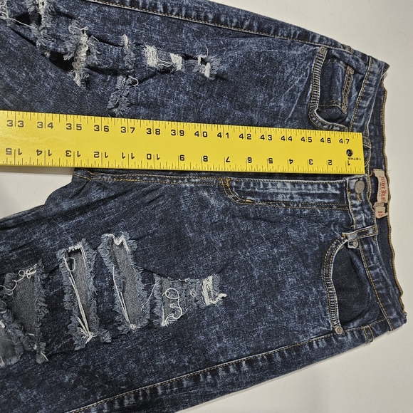 Judy Blue Women's 13 Dark Acid Wash Distressed Slashed Stretch Skinny Jeans B8 - Picture 7 of 9